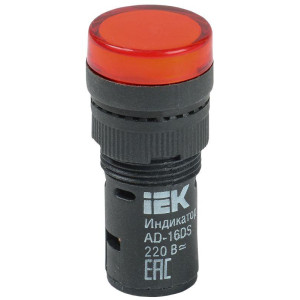 Лампа светосигнальная AD16DS d16мм 230В AC красн. KARAT IEK BLS10-ADDS-230-K04-16