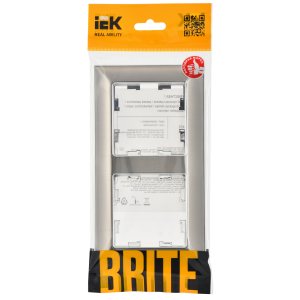 BRITE Рамка 2-местная РУ-2-Бр металл хром/никель IEK