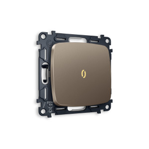 MO632030 Комплект механизма 1-кл проходного выключателя с подсветкой 3200K OMEGA Темная бронза матовый QUANT (OP6320, VM105, G22Y) AMBRELLA VOLT