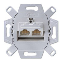 Розетка компьютерной 2xRJ45 Jung коллекции JUNG, скрытый монтаж, UAE8-8UPOK6E