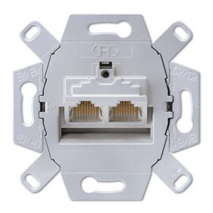 Розетка компьютерной 2xRJ45 Jung коллекции JUNG, скрытый монтаж, UAE8-8UPOK6E