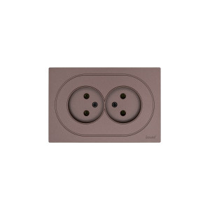 OSEN Розетка двойная б/з ПБТ шоколад  