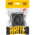 BRITE Розетка 1-местная без заземления с защитными шторками 10А РСш10-2-БрТБ темная бронза IEK