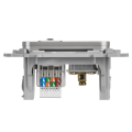 FLITE Розетка 2-местная RJ45/TV категория 5Е UTP РКТВ5е-2-0-ФлА алюминий IEK