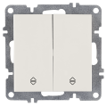 Arvia Electric, L/K Механизм, Выключатель двухклавишный проходной, (белый)