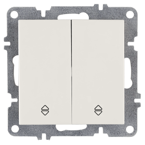 Arvia Electric, L/K Механизм, Выключатель двухклавишный проходной, (белый)