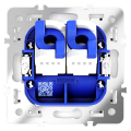 Розетка компьютерная встраиваемая VOLTUM S70 двойная RJ45+RJ45 кат.6, (белый матовый)