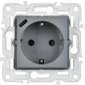 SKANDY Розетка с заземлением с защитными шторками 16А с USB C 18Вт SK-R17Gr серый IEK