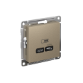ATLASDESIGN USB РОЗЕТКА тип-С 65Вт высокоскор.заряд. QC, PD, механизм, ШАМПАНЬ ATN000527