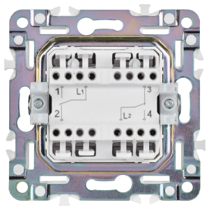 SKANDY Выключатель 2-клавишный проходной 10А SK-V05Gr серый IEK