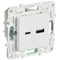 SKANDY Розетка USB A+C 18Вт SK-R13W арктический белый IEK