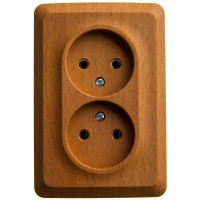 ЭТЮД О/У РОЗЕТКА двойная угловая без заземления без шторок, 16А,, БУК PA16-105T