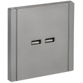 FORTE&PIANO Розетка USB A+A 3,1А FP549 сталь IEK