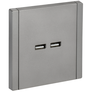 FORTE&PIANO Розетка USB A+A 3,1А FP549 сталь IEK