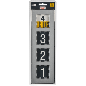 BRITE Рамка 4-местная РУ-4-1-Бр металл алюминий RE IEK