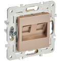 SKANDY Розетка компьютерная двойная RJ45 кат.6 SK-K04Sa песочный IEK