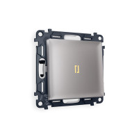 MA502010 Комплект механизма 1-кл выключателя с подсветкой 3200K ALFA Сталь матовый QUANT (AP5020, VM101, G11Y) AMBRELLA VOLT