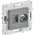 SKANDY Розетка двойная TV+RJ45 кат.5E SK-A14Gr серый IEK