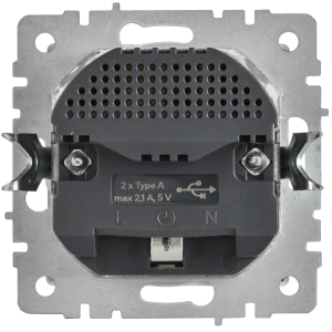 BRITE Розетка 1-местная с заземлением с защитными шторками 16А с USB AA 5В 2,1А РЮш10-1-БрГН металл хромникель IEK