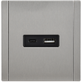 FORTE&PIANO Розетка USB A+C 3,1А FP750M металл никель IEK