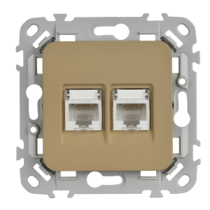 FLITE Розетка 2-местная компьютерная RJ45 категория 5Е UTP РК5е-2-0-ФлХ хаки IEK