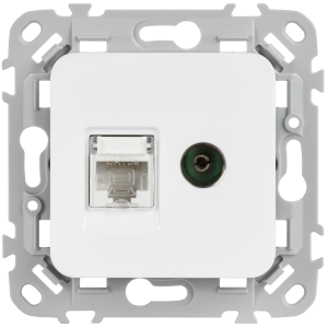FLITE Выключатель 1-клавишный 10А ВС11-1-0-ФлХЛ холодный лед IEK