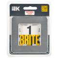 BRITE Рамка 1-местная РУ-1-1-Бр металл алюминий RE AL IEK