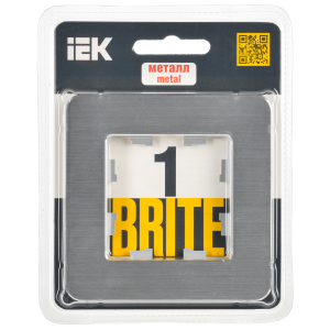 BRITE Рамка 1-местная РУ-1-1-Бр металл алюминий RE AL IEK