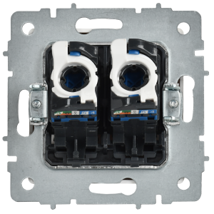 BRITE Розетка компьютерная двойная RJ45 кат.6 РК11-2-БрАБ арктический белый IEK