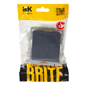 BRITE Выключатель 1-клавишный проходной 10А ВС10-1-6-БрМ маренго IEK