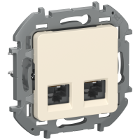 IEKINSPIRIA Розетка компьютерная двойная RJ45 категория 6 UTP 6738411 слоновая кость IEK