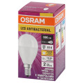 Лампа светодиодная LED Antibacterial P 7.5Вт шар матовая 2700К тепл. бел. E14 806лм 220-240В угол пучка 200град. бактерицидн. покрыт. (замена 75Вт) OSRAM 4058075561298