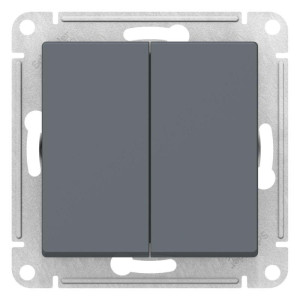 ATLASDESIGN 2-клавишный ПЕРЕКРЕСТНЫЙ ПЕРЕКЛЮЧАТЕЛЬ, сх.7+7, 10АХ, механизм, ГРИФЕЛЬ ATN000773
