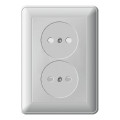 Розетка двойная Schneider Electric W59, скрытый монтаж, со шторками, хром матовый, RS16-254-58