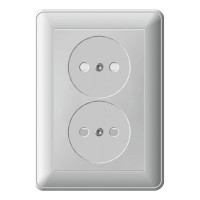 Розетка двойная Schneider Electric W59, скрытый монтаж, со шторками, хром матовый, RS16-254-58