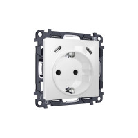 MA110510 Комплект механизма электрической розетки 2USB СC 20W сз на винтовых зажимах 16A-250V ALFA Белый глянец QUANT AP1105, VM165 AMBRELLA VOLT