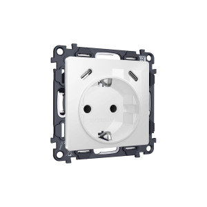 MA110510 Комплект механизма электрической розетки 2USB СC 20W сз на винтовых зажимах 16A-250V ALFA Белый глянец QUANT AP1105, VM165 AMBRELLA VOLT