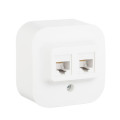 Розетка компьютерная 2-м ОП Quteo RJ45 кат.5E UTP бел. Leg 782228