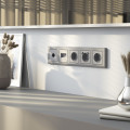 W1191165/ Накладка для двойной розетки Еthernet RJ-45 (серебряный матовый)