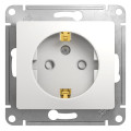 GLOSSA РОЗЕТКА с заземлением со шторками, 16А, механизм, БЕЛЫЙ GSL000145