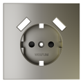 Накладка для розетки с заземлением и защитными шторками, с USB A+A, S70 (шелк)