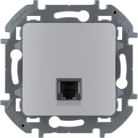 Розетка телефонная Legrand Inspiria для скрытого монтажа , разьем RJ 11, цвет Алюминий.