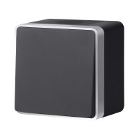 W5010234/ Выключатель одноклавишный влагозащищенный Gallant (черный с серебром)