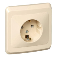 ЭТЮД С/У РОЗЕТКА с заземлением без шторок, 16А, 250B, КРЕМОВЫЙ PC16-003K