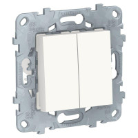 Перекрестный выключатель двухклавишный 2мод. Unica New IP21 2хсх. 7 250В 10AX белый SchE NU521518
