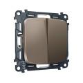 MO633030 Комплект механизма 2-клавишного перекрестного выключателя 10A-250V OMEGA Темная бронза матовый QUANT OP6330, VM125 AMBRELLA VOLT