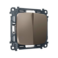 MO633030 Комплект механизма 2-клавишного перекрестного выключателя 10A-250V OMEGA Темная бронза матовый QUANT OP6330, VM125 AMBRELLA VOLT