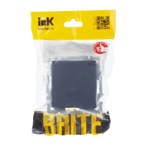 BRITE Розетка 1-местная с заземлением с защитными шторками и крышкой 16А IP20 РСбш10-3-БрМ маренго IEK