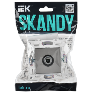 SKANDY Розетка TV проходная SK-A17N металл никель IEK
