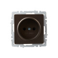 BRITE Розетка 1-местная без заземления с защитными шторками 10А РСш10-2-БрТБ темная бронза IEK